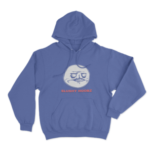 Slushy Noobz Funny Face Unisex Hoodie Blue