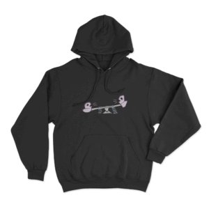 Slushy Noobz Seesaw Duck Cartoon Unisex Hoodie Black