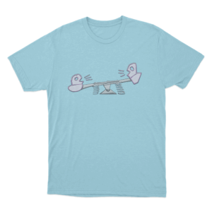 Slushy Noobz Seesaw Duck Cartoon Unisex T Shirt Sky Blue