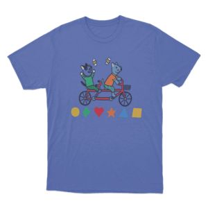 Slushy Noobz Tandem Cats Unisex T Shirt Blue